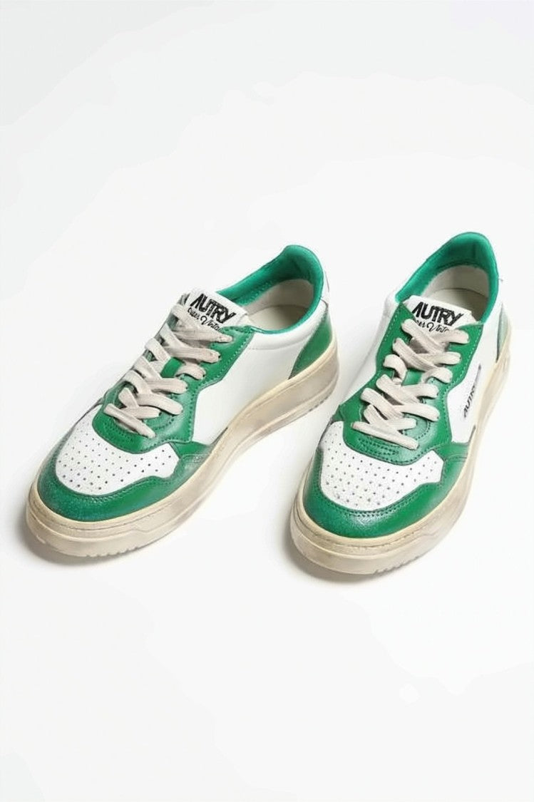 Autry Vintage-Inspired Low Leather Sneakers With Retro Accents