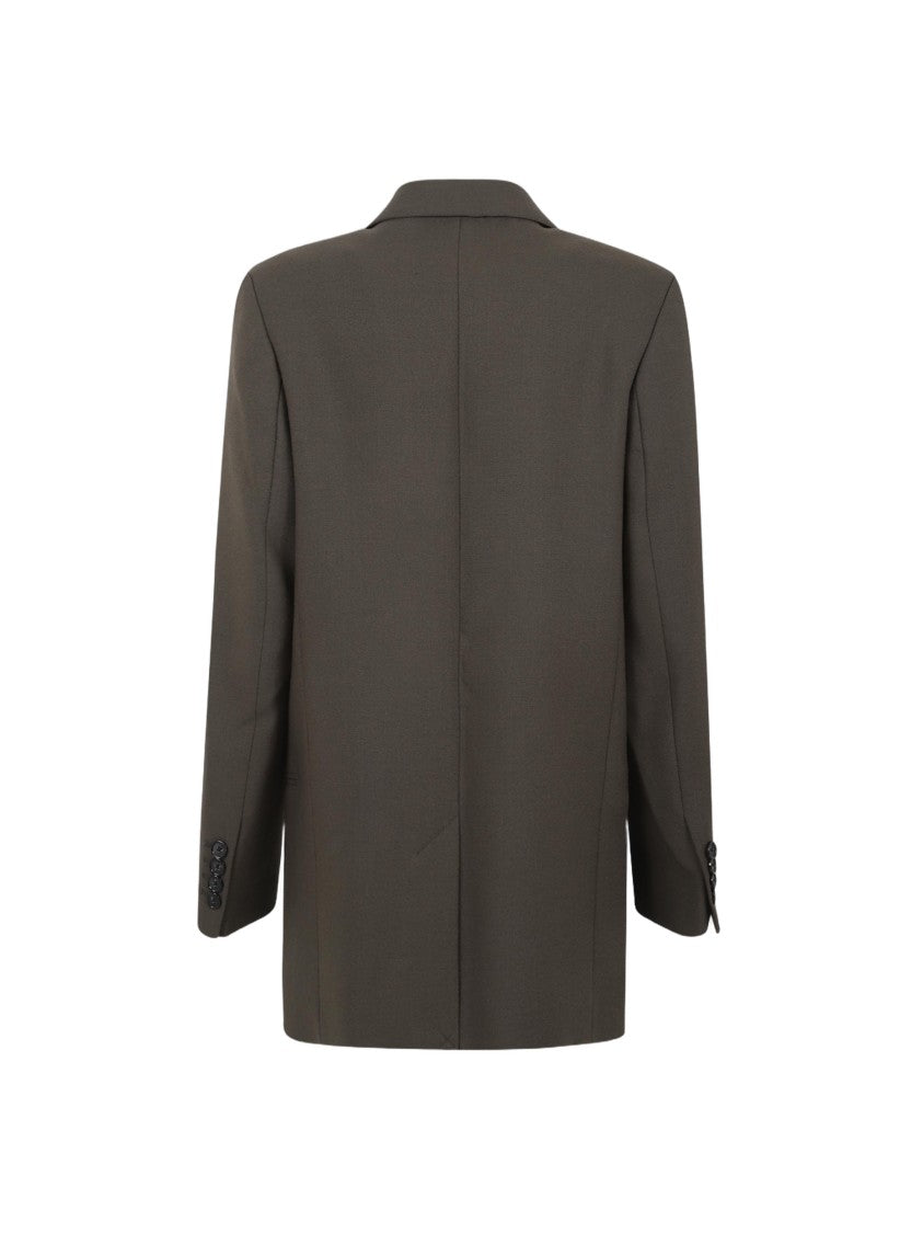 Totême Tailored Green Wool Blend Shield Blazer