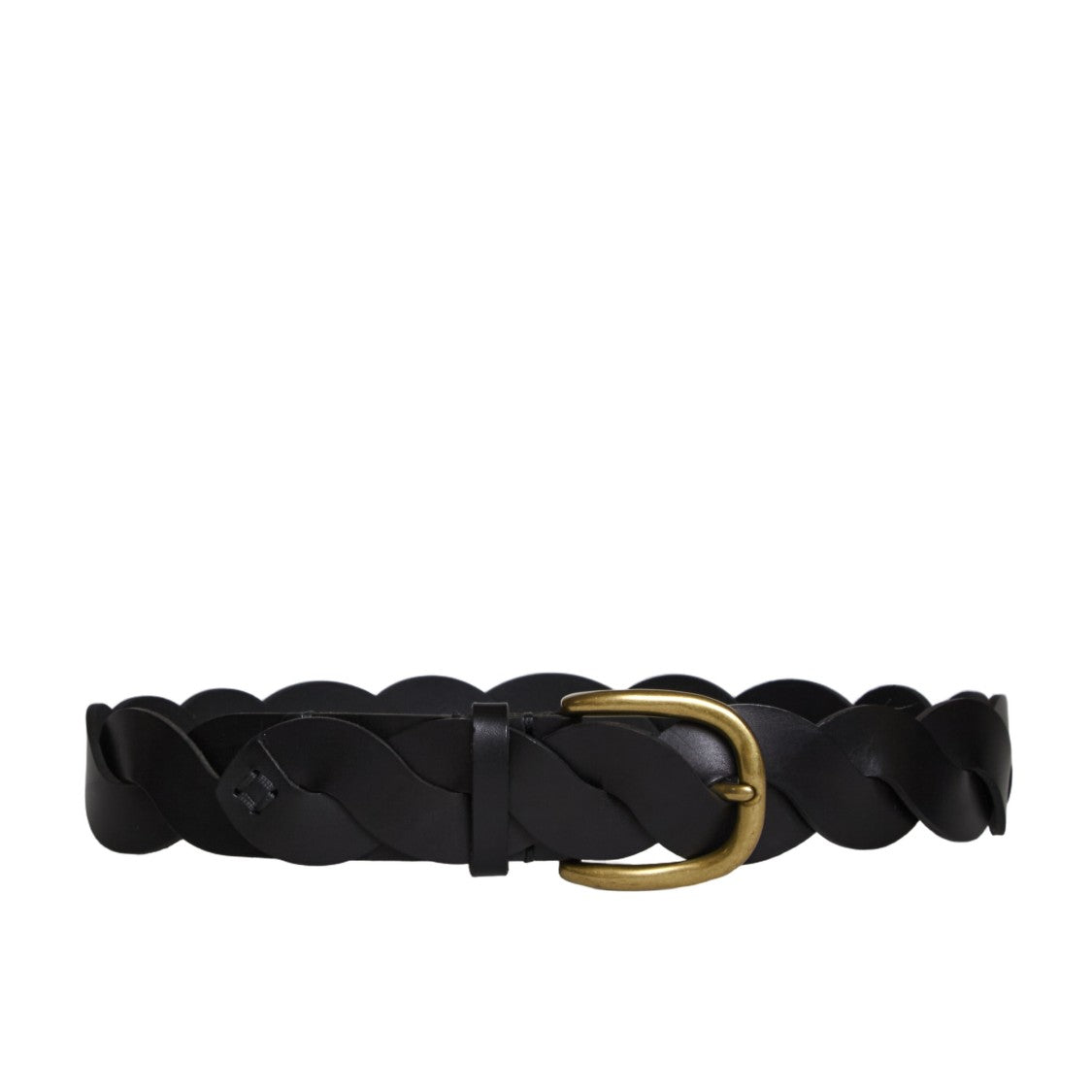 Isabel Marant Braided Leather Belt With Gold-Tone Buckle