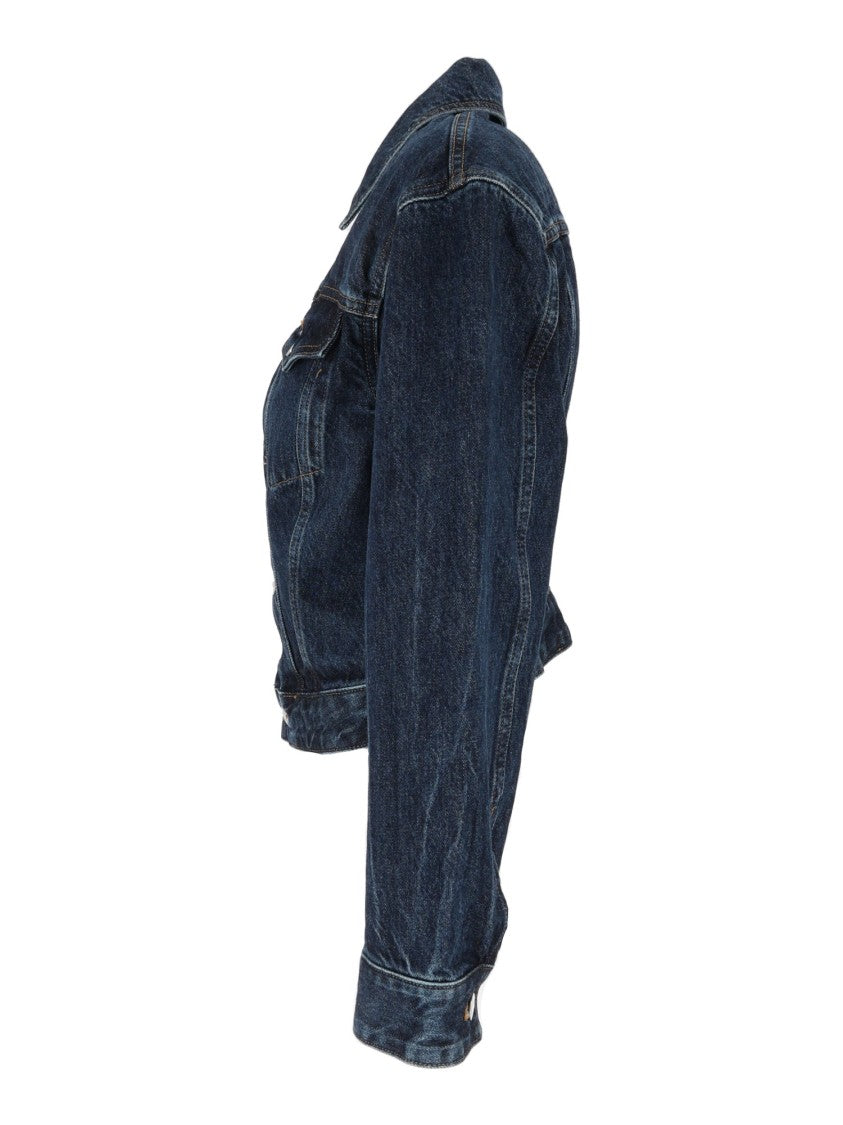 Agolde Cropped Denim Trucker Jacket With Contemporary Silhouette