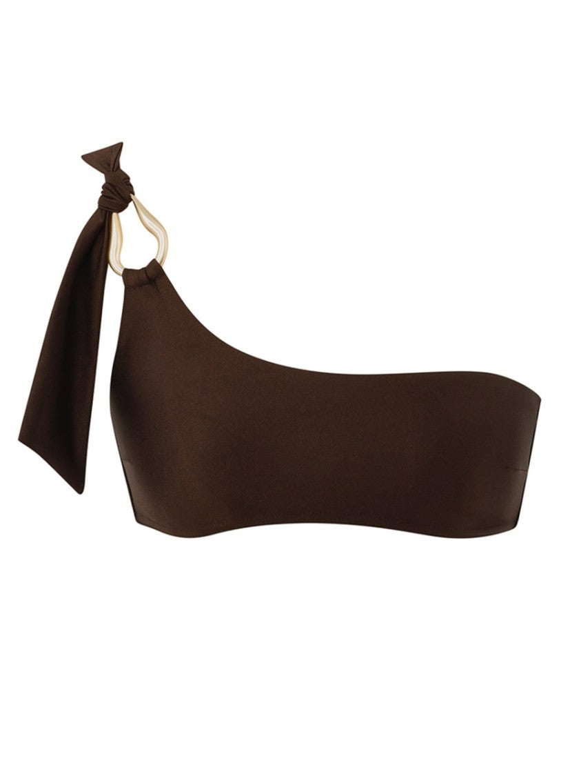 Zimmermann Brown Ascension One-Shoulder Bikini Top