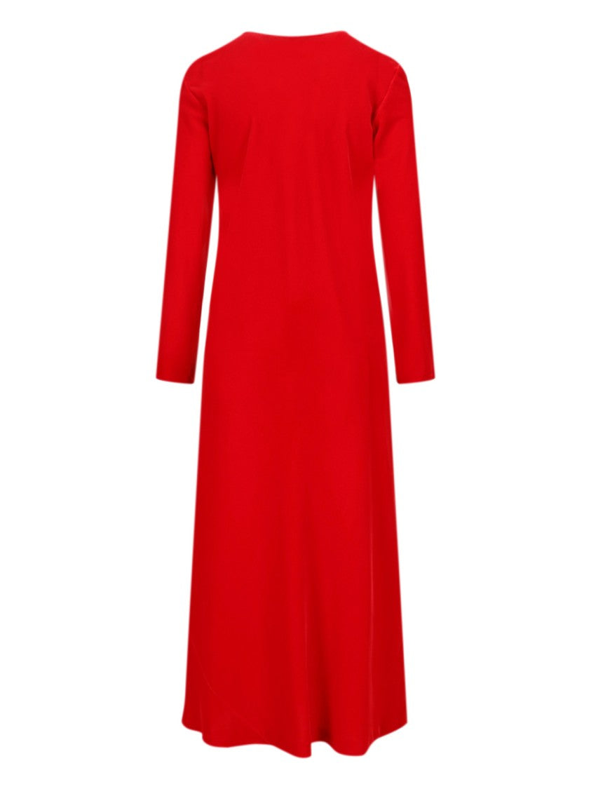 Aspesi Midi Dress With Round Neckline And Three-Quarter Sleeves