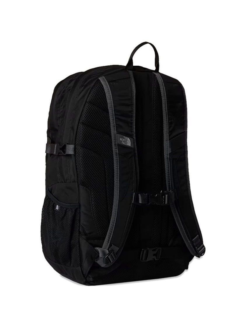 The North Face Functional Grey Backpack With Padded Straps And Logo Print