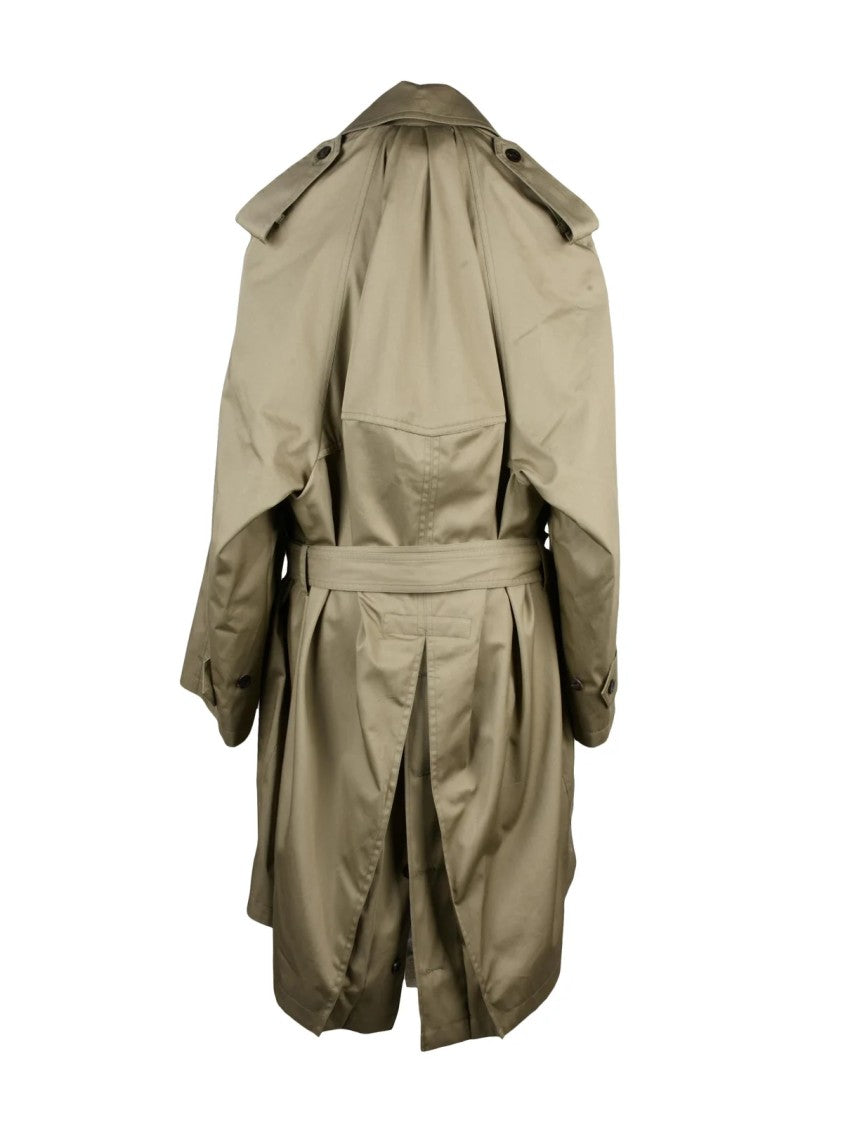 Balenciaga Turquoise Structured Double-Breasted Cotton Trench Coat