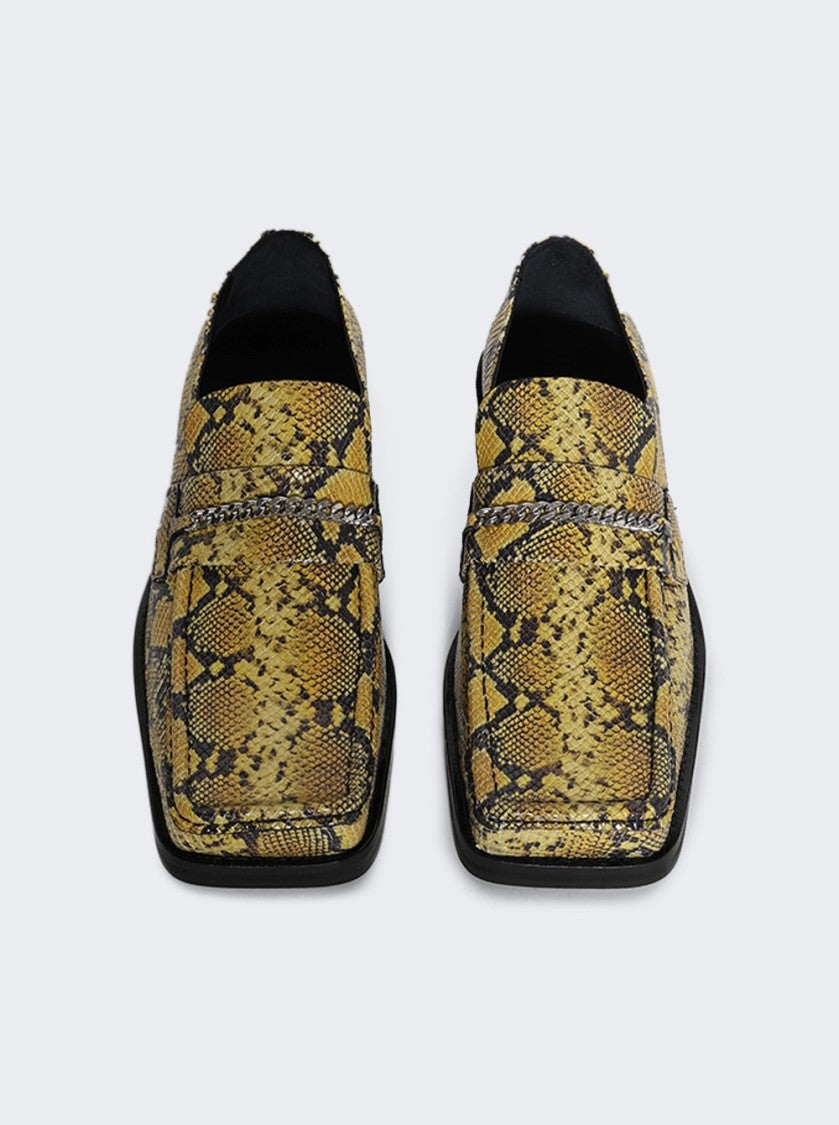 Martine Rose Square Toe Loafer Yellow And Black