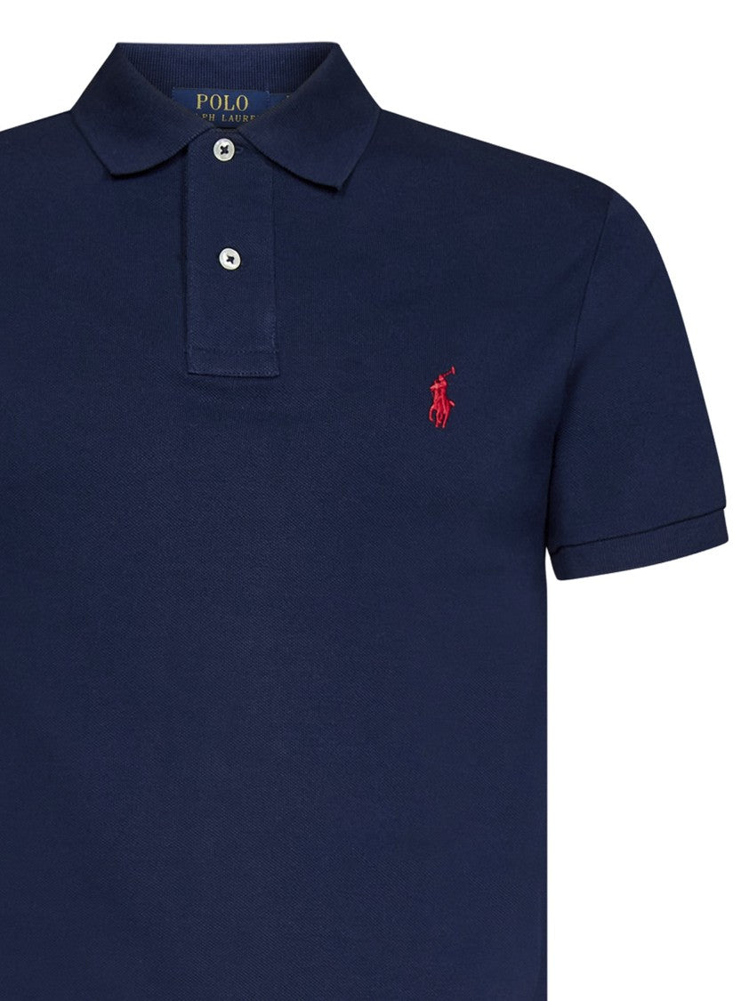Polo Ralph Lauren Collared Blue Cotton Polo With Embroidered Logo