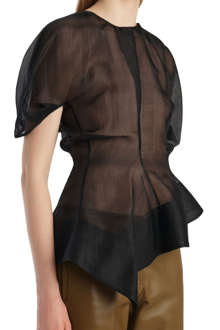 Khaite Rumi Draped Silk Organza Top