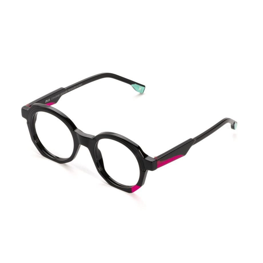 Jplus Calel Bold Geometric Eyeglasses With Color-Block Accents