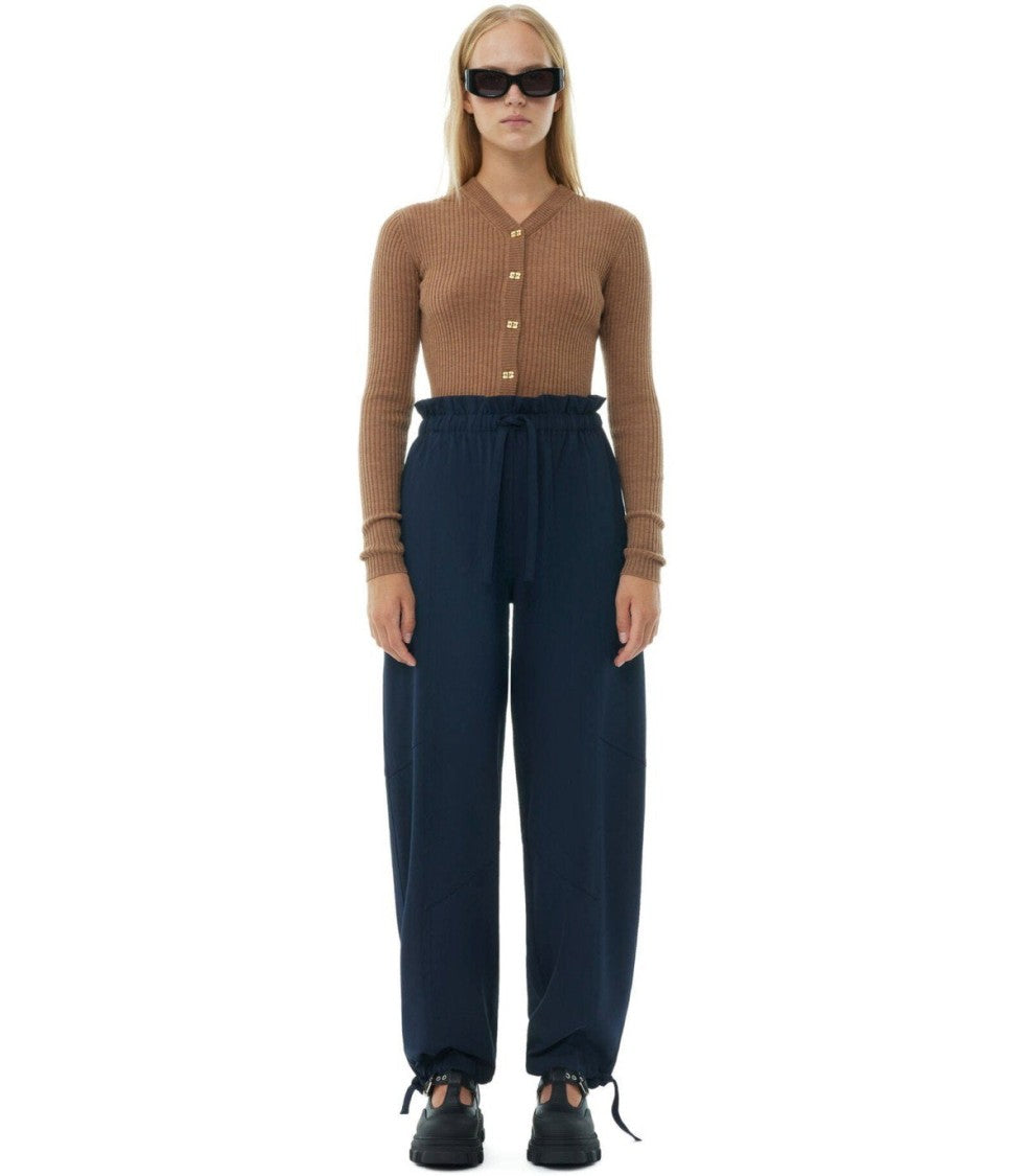 Ganni Blue Drawstring Pants