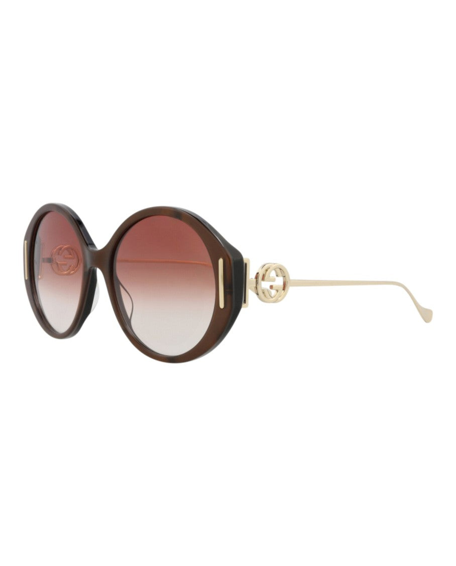 Gucci Round-Frame Acetate Sunglasses With Gradient Lenses