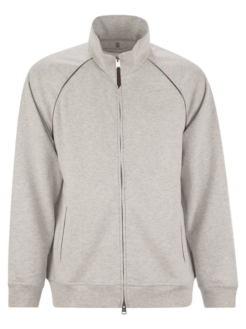 Brunello Cucinelli High-Necked Topwear In Techno Cotton Fleece