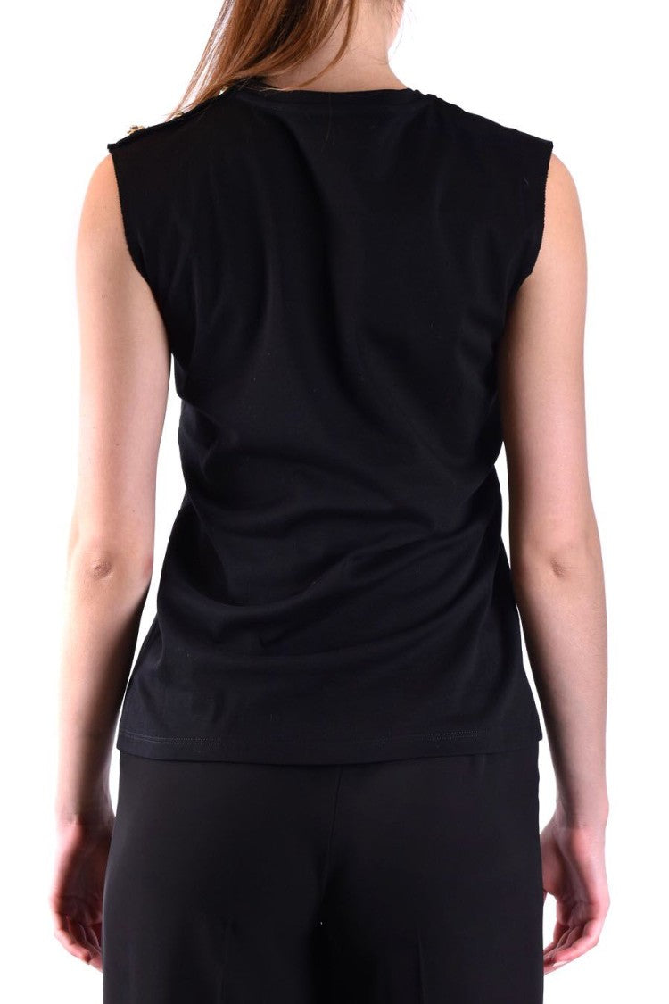 Philipp Plein Black Sleeveless Cotton Top