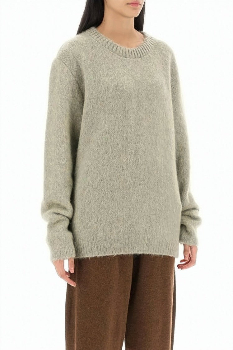 Lemaire Soft Fuzzy Knit Sweater With Ribbed Cuffs