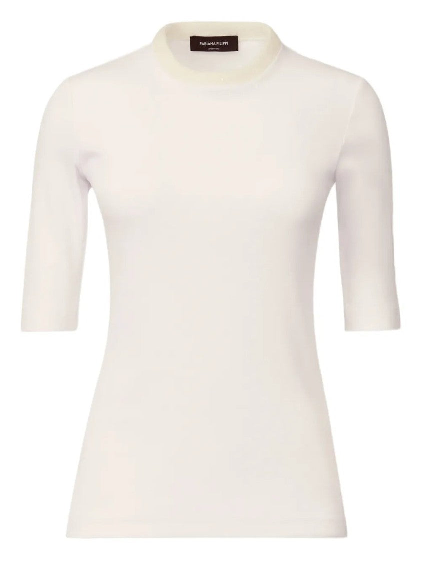 Fabiana Filippi Embellished-Neckline Top