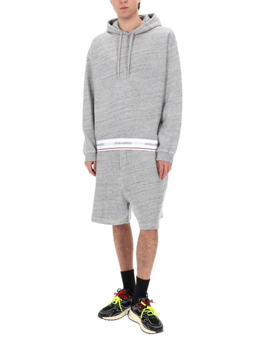 Dsquared2 Oversize Logo Repeated Waistband Shorts