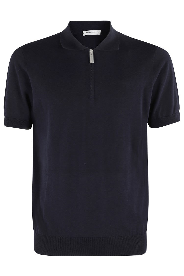Paolo Pecora Short Sleeve Polo Shirt With Zip Collar