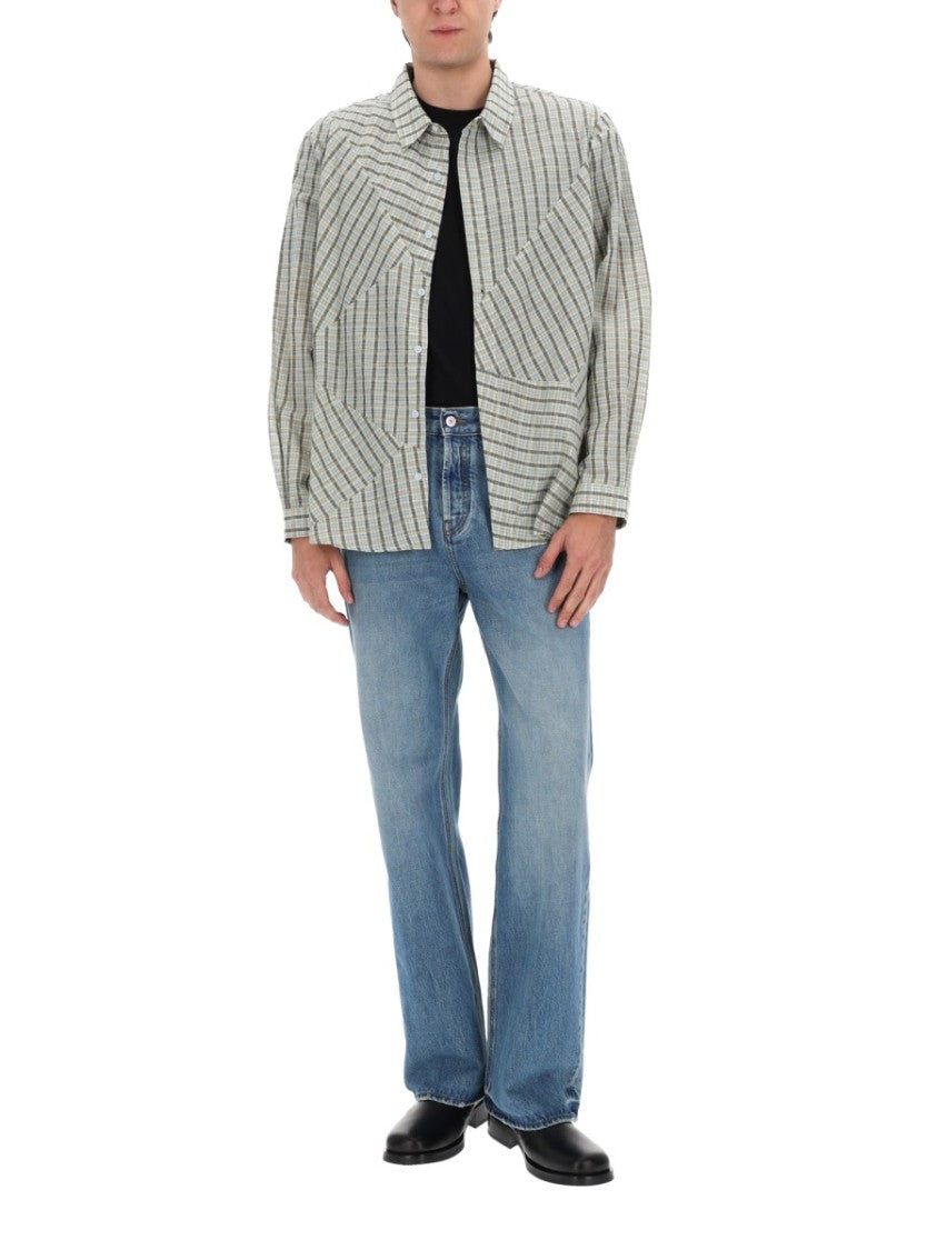 Ymc Multicolor Substance Geometric Patchwork Plaid Cotton Shirt