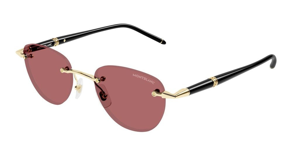 Montblanc Gold Mb0412s Metal Rimless Sunglasses