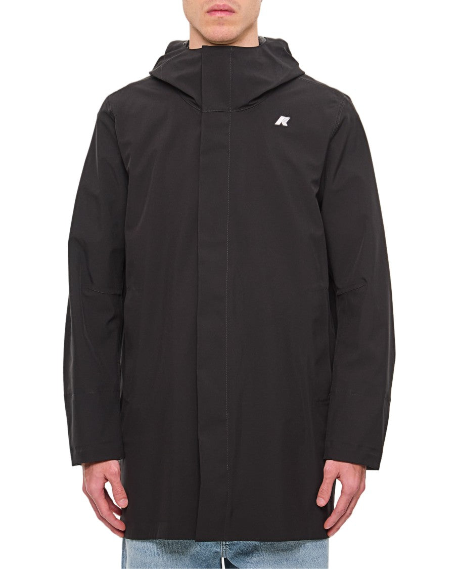 K-Way Hooded Jacket With Double-Slider Zipper And Minimalist Design