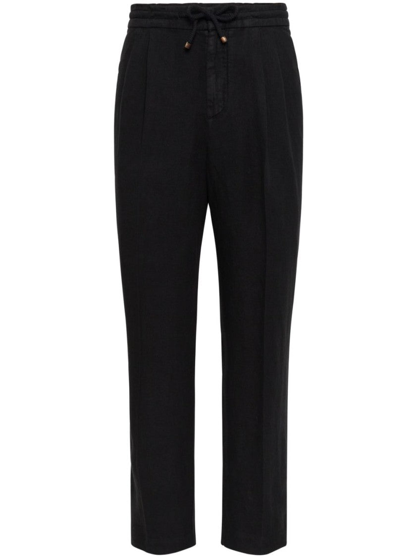 Brunello Cucinelli Straight Leg Trousers With Elasticated Waistband