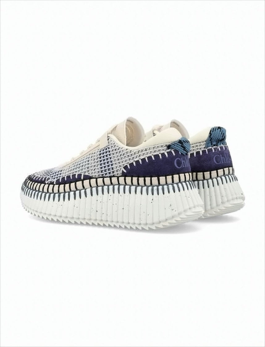 Chloé Woven Upper Sneakers With Chunky Sole