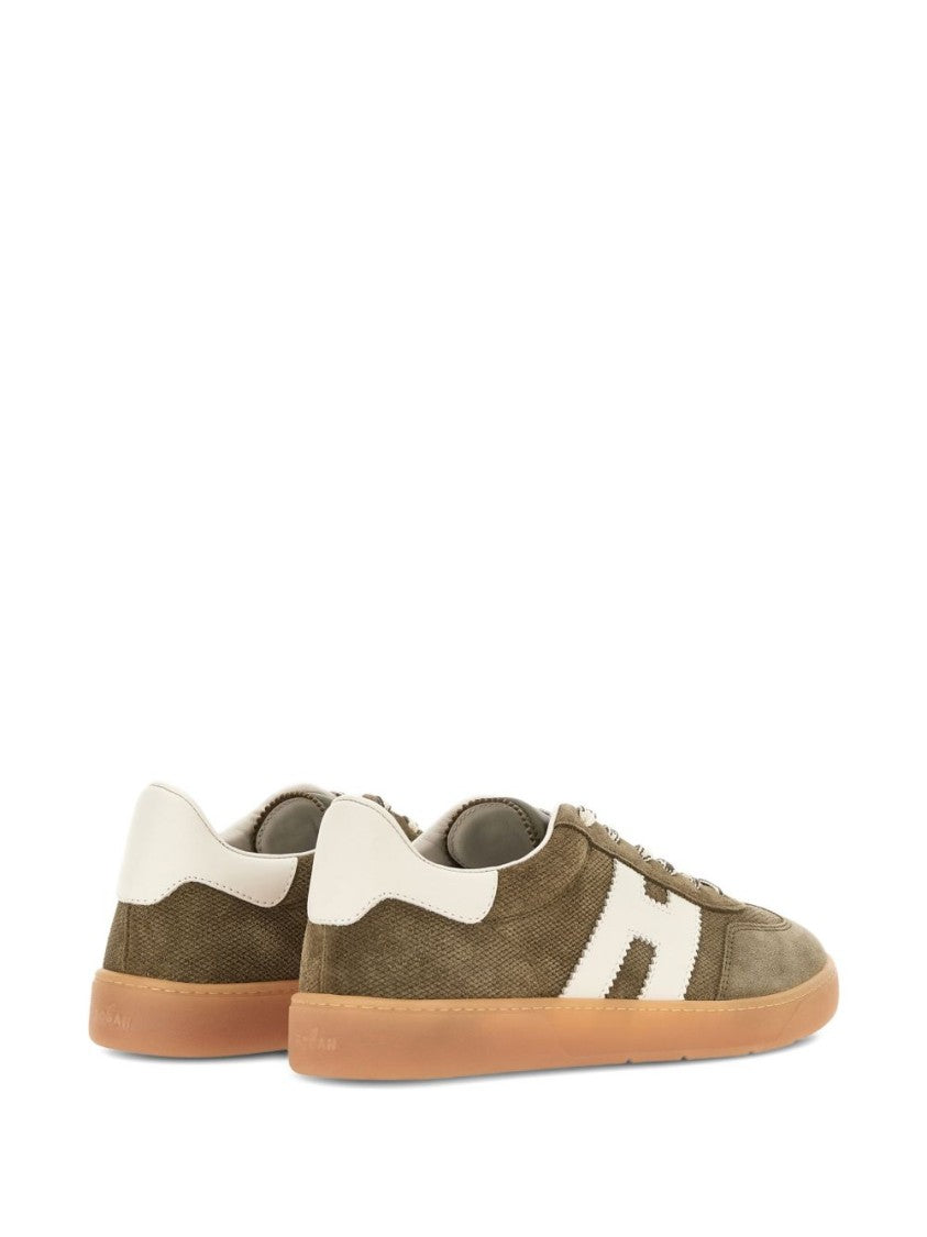 Hogan Green Silk And Nylon Lace Sneakers