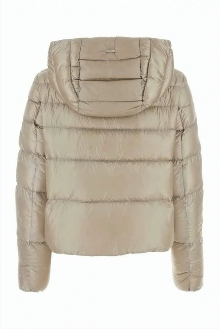Herno Cropped Down Puffer Jacket With Horizontal Quilting