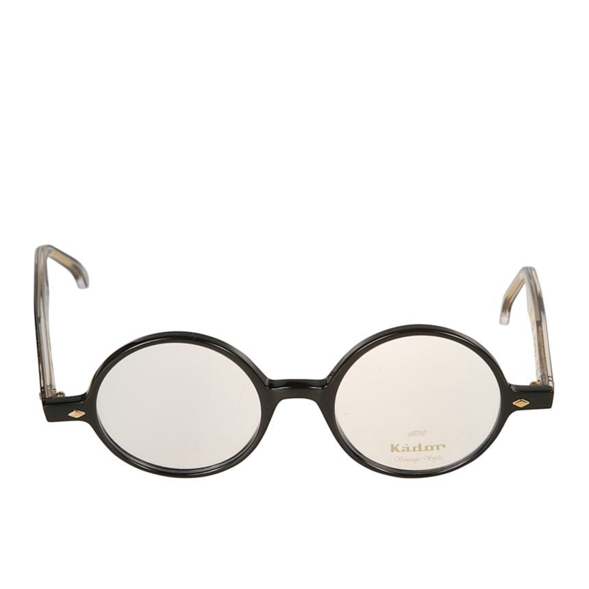 Kador Rondo Classic Round Frame Sunglasses With Glossy Black Finish
