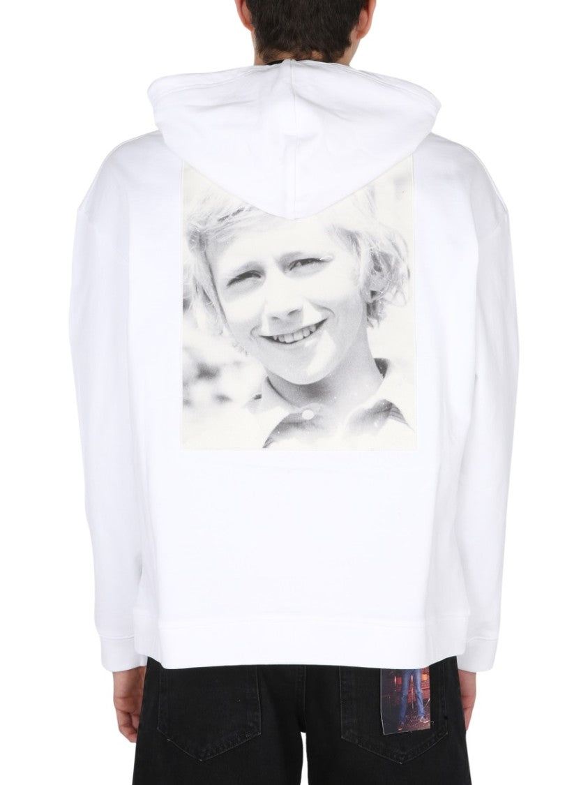Raf Simons Graphic Print Hoodie With Drawstring