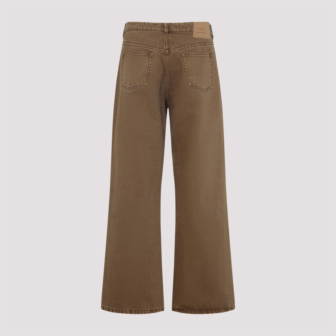 Ami Paris Hazelnut Brown Cotton Large Fit Jeans