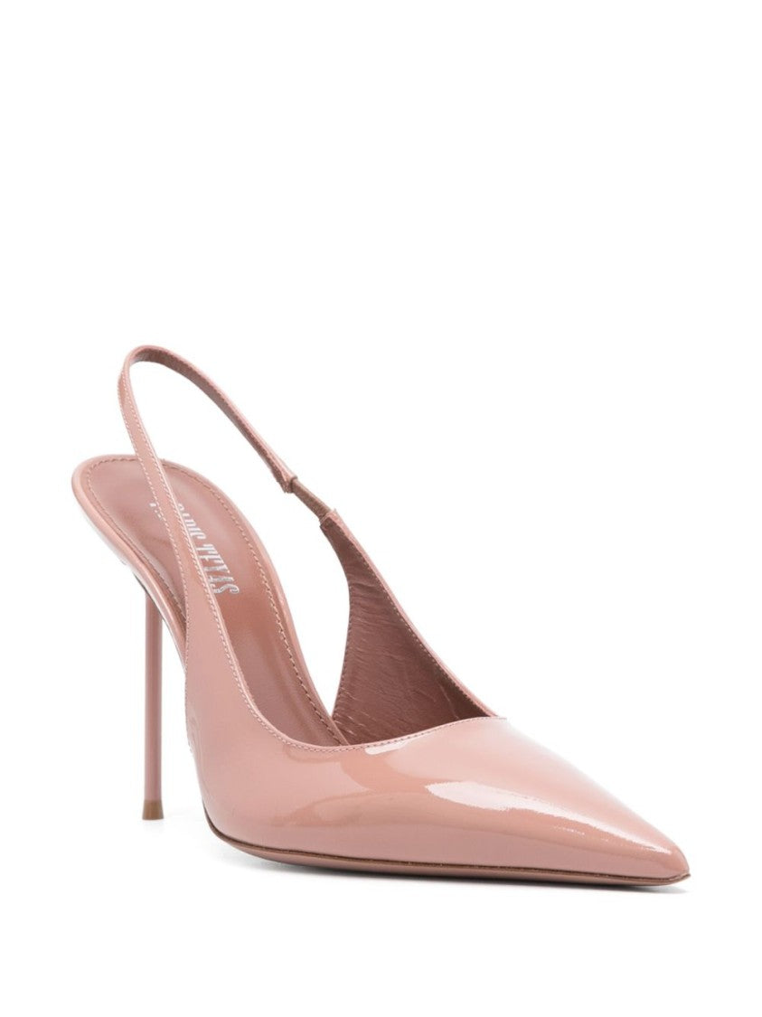 Paris Texas Glossy Pink Leather Slingback Ballerinas