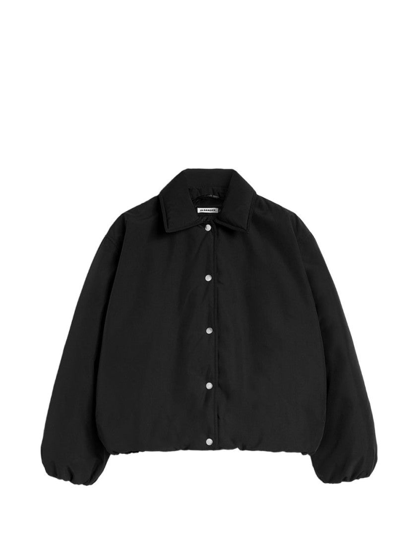 Jil Sander Black Cropped Boxy Puff Structure Jacket