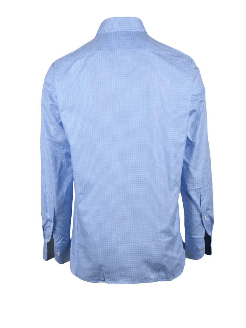 Sonrisa Sky Blue White Cotton Men Shirt