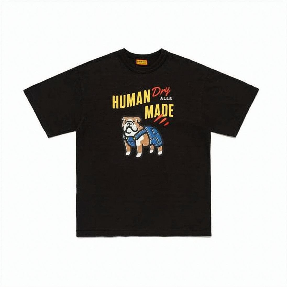 Humanmade Relaxed Fit Black Graphic Tee With Bulldog Design