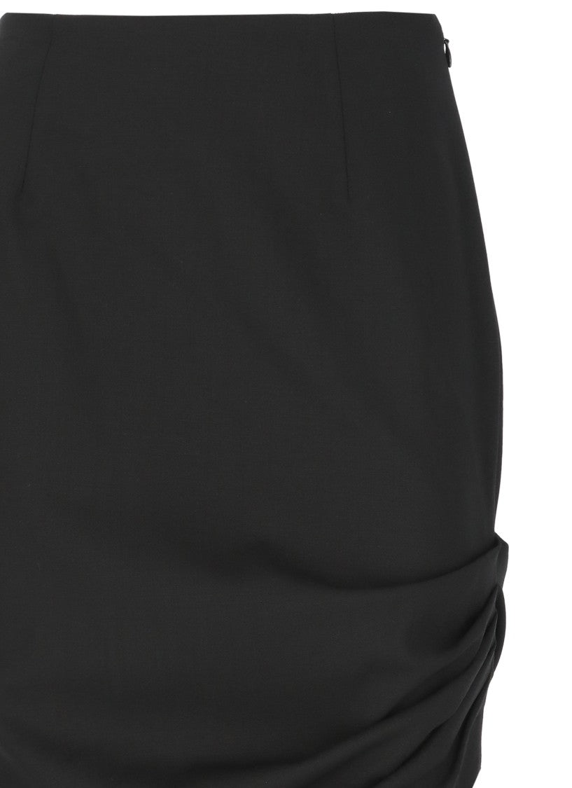 Carolina Herrera Wool Skirt With Distinctive Draped Hem