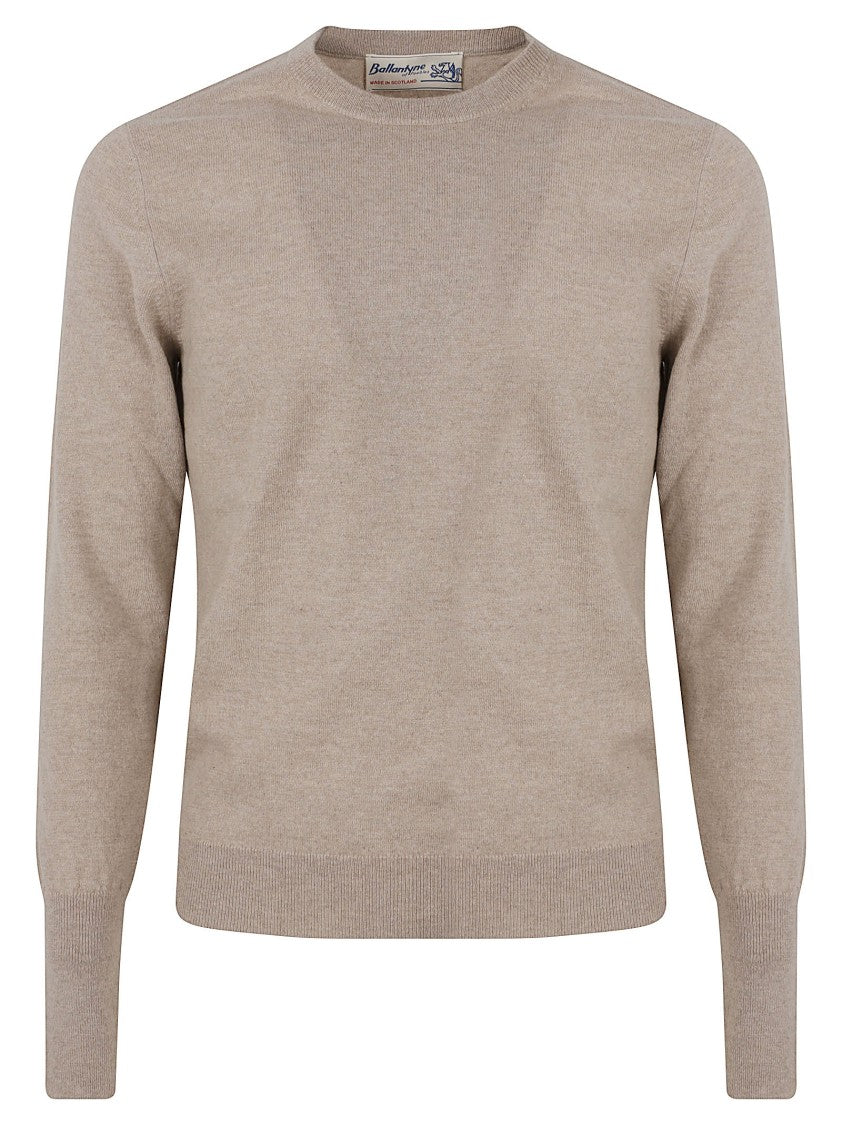 Ballantyne Classic Crew Neck Sweater With Ribbed Details