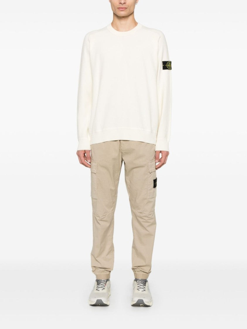 Stone Island Ivory Cotton Lightweight Sweater