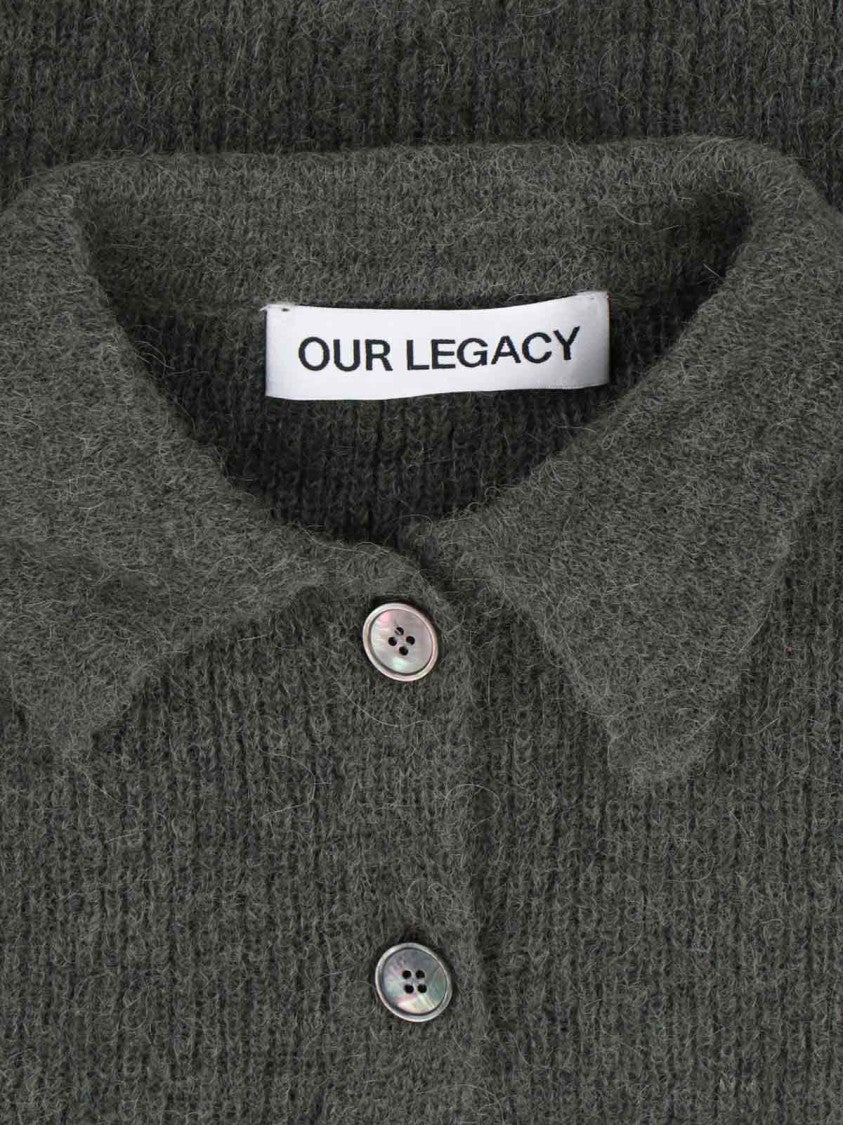 Our Legacy "Mazzy" Crop Knit Cardigan Green