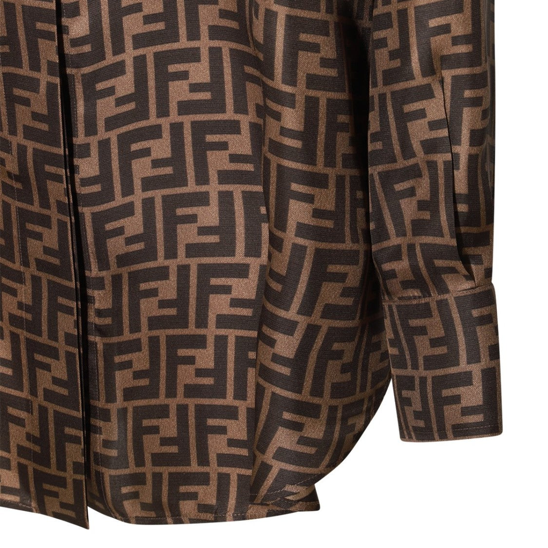 Fendi Tailored Brown Shirt With Structured Collar And Timeless Appeal