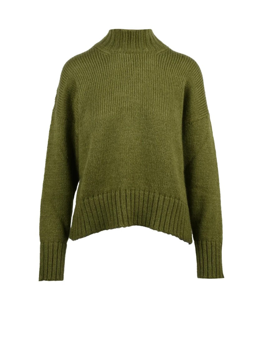 Alpha Studio Mock Neck Sweater With Ribbed Texture And Relaxed Fit