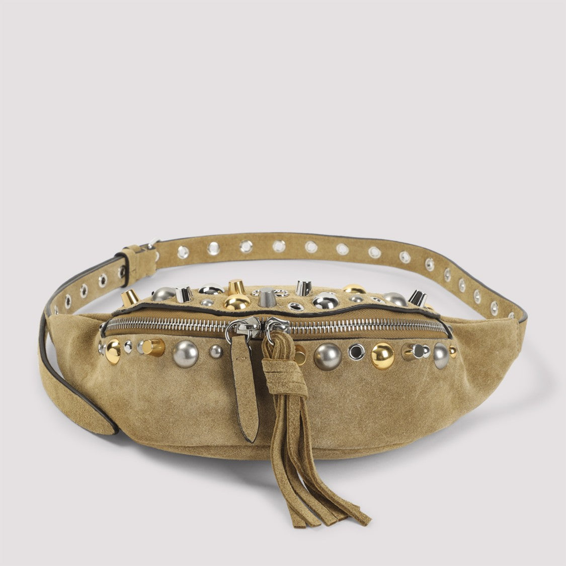 Valentino Garavani Nellcote Beige Suede Leather Belt Bag