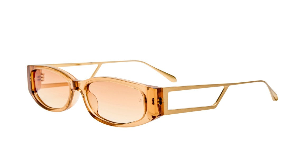 Linda Farrow Lfl Oversized Square Sunglasses With Geometric Titanium Temples