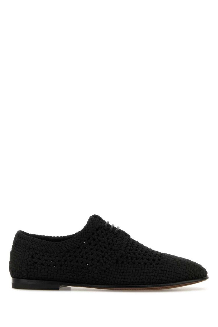 Dolce & Gabbana Black Crochet Lace-Up Shoes