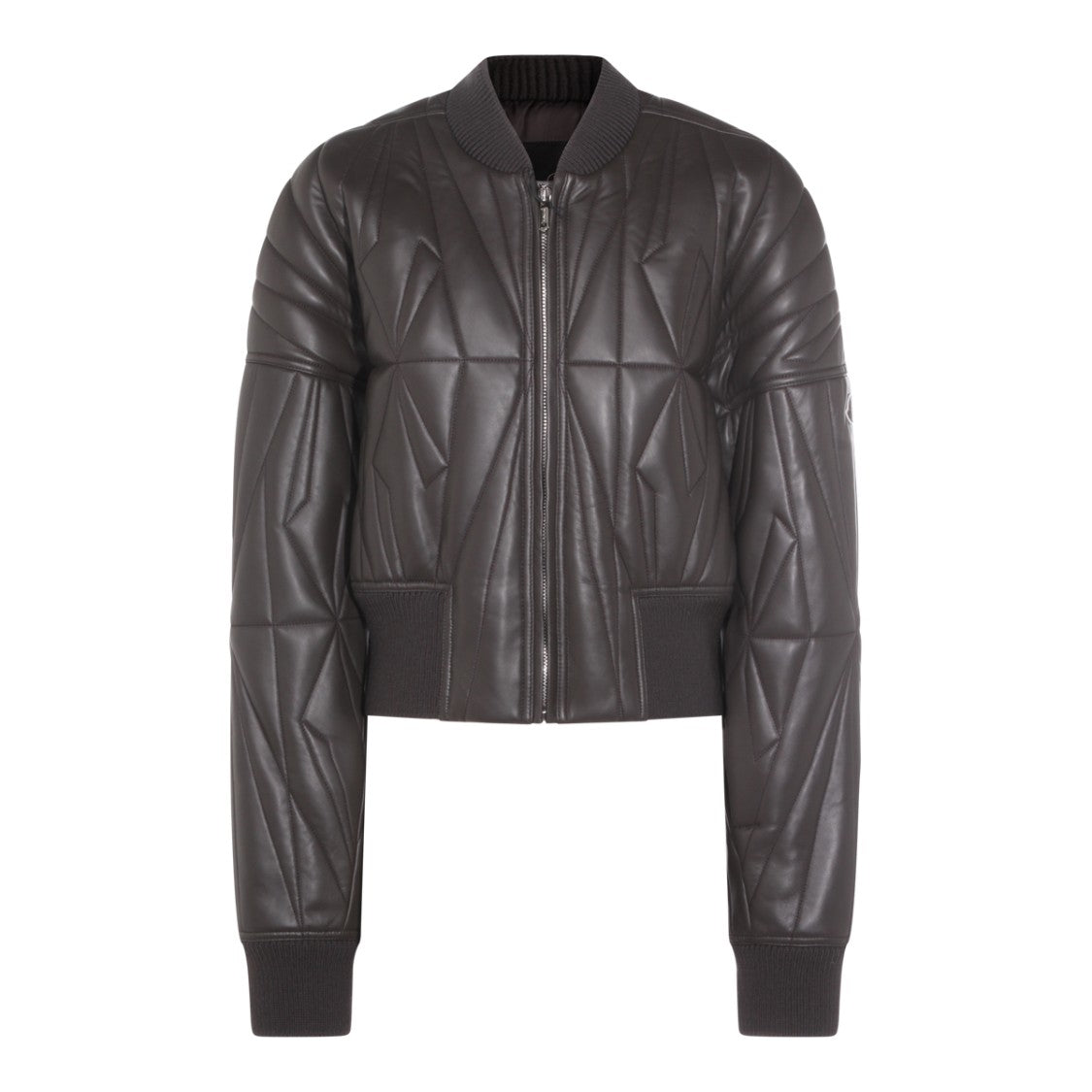 Moncler X Rick Owens Dark Grey Geocamo Leather Jacket
