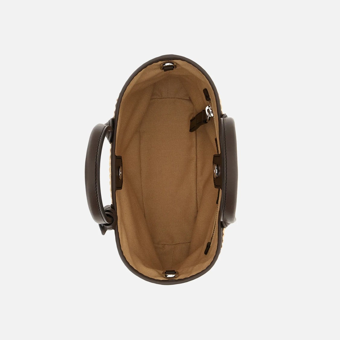 Hogan Beige Address Shopping Mini Raffia Shopping Bag