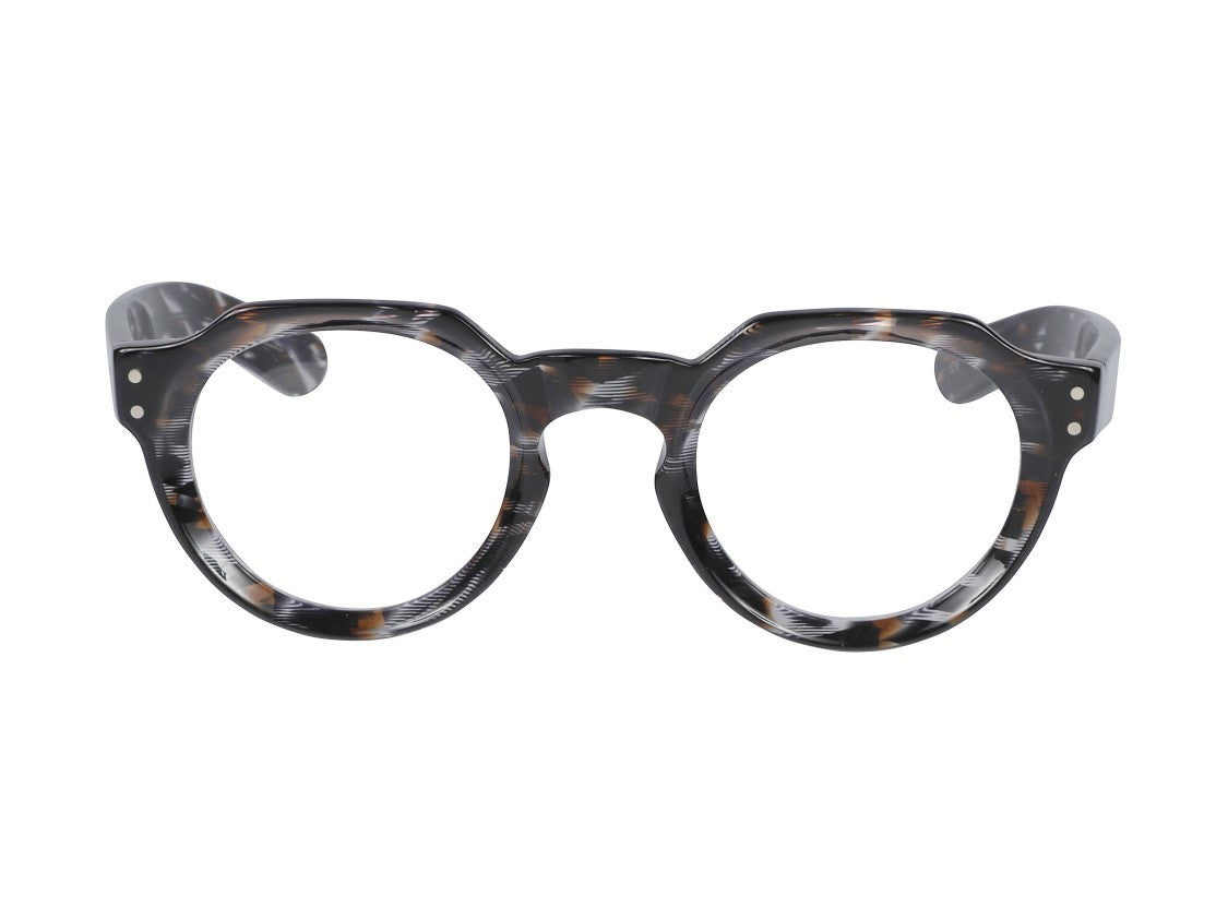 Kador Tortoiseshell Spike Keyhole Round Eyeglasses