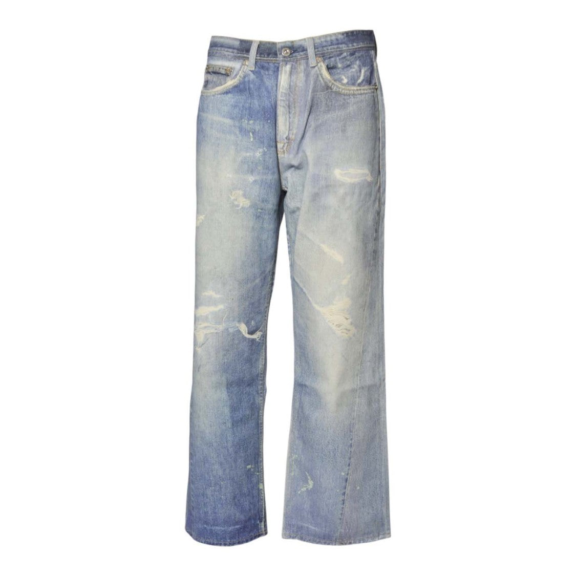Our Legacy Blue Printed Denim Third Cut Jeans