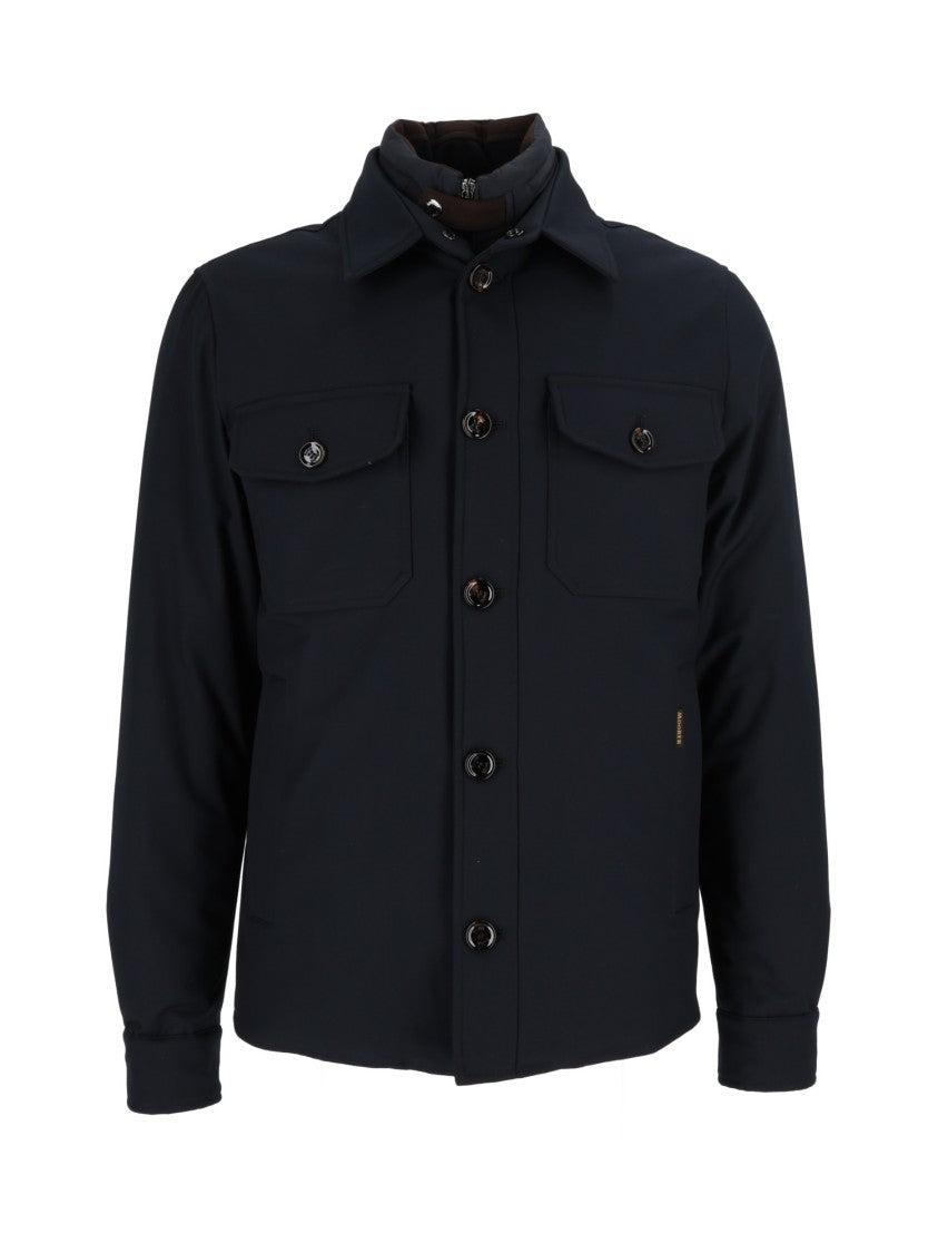Moorer Dasson-Pum Dark Blue Flap Pocket Jacket