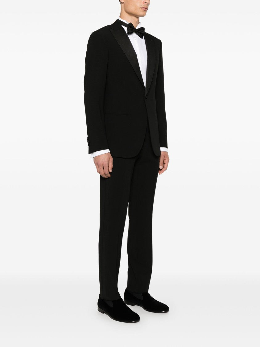 Giorgio Armani Single-Button Black Satin Peak Lapel Tuxedo