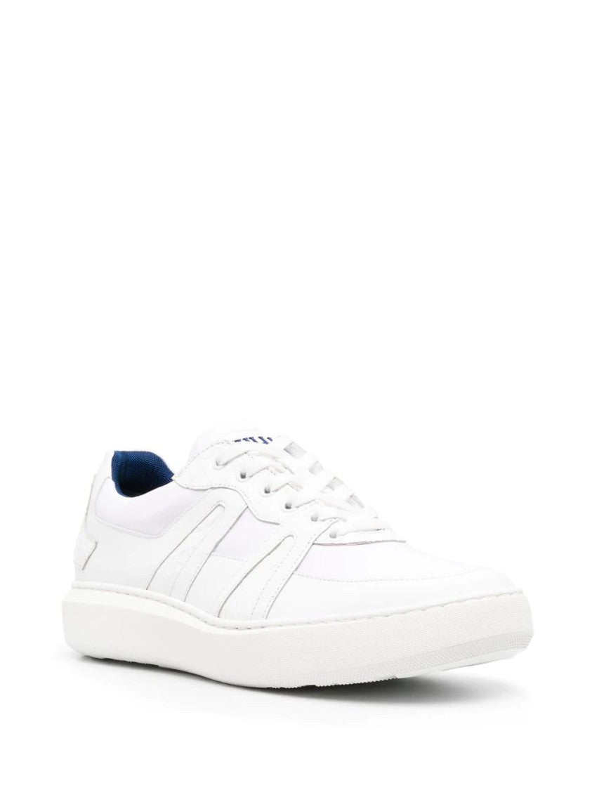 Zilli White Minimalist Leather Low-Top Sneakers